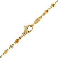 18K Yellow Gold Bezel Set Multi Shaped Melange Diamond Necklace