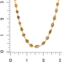 18K Yellow Gold Bezel Set Multi Shaped Melange Diamond Necklace