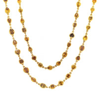 18K Yellow Gold Bezel Set Multi Shaped Melange Diamond Necklace