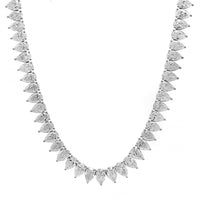 18K White Gold Pear Shaped Diamond Tennis Necklace