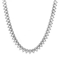 18K White Gold Pear Shaped Diamond Tennis Necklace