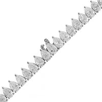 18K White Gold Pear Shaped Diamond Tennis Necklace