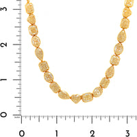 18K Yellow Gold Multi Shaped Yellow Diamond Tennis Necklace