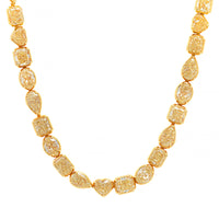 18K Yellow Gold Multi Shaped Yellow Diamond Tennis Necklace