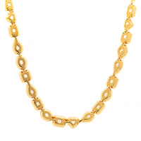 18K Yellow Gold Multi Shaped Yellow Diamond Tennis Necklace