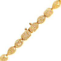 18K Yellow Gold Multi Shaped Yellow Diamond Tennis Necklace