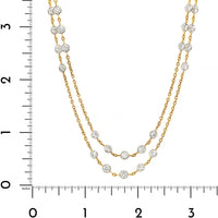 18K Yellow Gold and Platinum 8CTW Diamond By The Yard Necklace