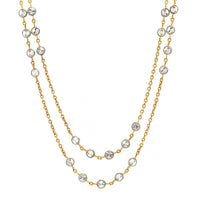 18K Yellow Gold and Platinum 8CTW Diamond By The Yard Necklace