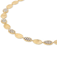 Marco Bicego 18K Yellow and White Gold Lunaria Alta Pave Diamond Petal Necklace
