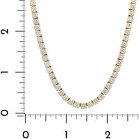 18K Yellow Gold 21CTW 4 Prong Round Diamond Tennis Necklace