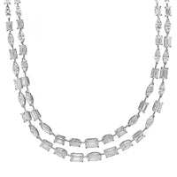 Etho Maria 18K White Gold Double Row Mixed Shape Diamond Necklace