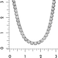 18K White Gold 4 Prong Round Diamond Tennis Necklace