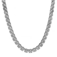 18K White Gold 4 Prong Round Diamond Tennis Necklace
