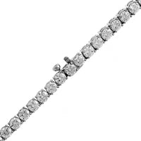 18K White Gold 4 Prong Round Diamond Tennis Necklace