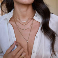 Zoe Chicco 14K Yellow Gold Floating Bezel Set Diamond Station Necklace