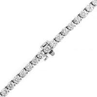 14K White Gold 21CTW Round Diamond Tennis Necklace