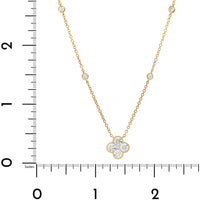 14K Yellow Gold Diamond Clover Pendant Necklace