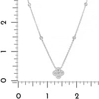 14K White Gold Diamond Clover Pendant Necklace