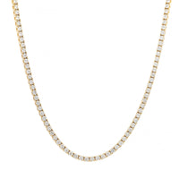 14K Yellow Gold 6CTW Round Diamond Tennis Necklace