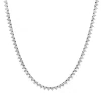 14K White Gold 11CTW Round Diamond Tennis Necklace