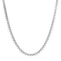 14K White Gold 11CTW Round Diamond Tennis Necklace