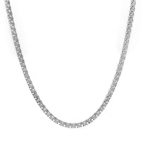 14K White Gold 11CTW Round Diamond Tennis Necklace