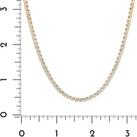 14K Yellow Gold 11CTW Round Diamond Tennis Necklace