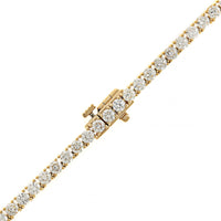 14K Yellow Gold 11CTW Round Diamond Tennis Necklace