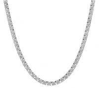 14K White Gold 20CTW Round Diamond Tennis Necklace