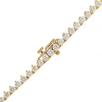 14K Yellow Gold 12CTW Round Diamond Tennis Necklace