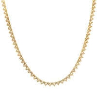14K Yellow Gold 12CTW Round Diamond Tennis Necklace
