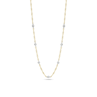 Roberto Coin 18K Yellow Gold Diamonds By The Inch 7 Station Dogbone Necklace
