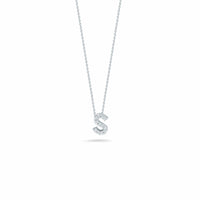 Roberto Coin 18K White Gold "S" Initial Diamond Necklace