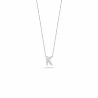 Roberto Coin 18K White Gold "K" Initial Diamond Necklace