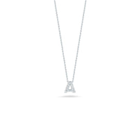 Roberto Coin 18K White Gold "A" Initial Diamond Necklace