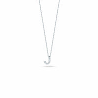 Roberto Coin 18K White Gold "J" Initial Diamond Necklace