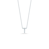 Roberto Coin 18K White Gold "T" Initial Diamond Necklace