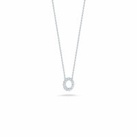 Roberto Coin 18K White Gold "O" Initial Diamond Necklace