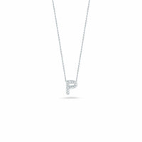 Roberto Coin 18K White Gold "P" Initial Diamond Necklace