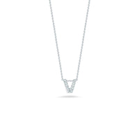Roberto Coin 18K White Gold "V" Initial Diamond Necklace