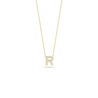 Roberto Coin 18K Yellow Gold "R" Initial Diamond Necklace