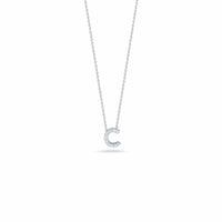 Roberto Coin 18K White Gold "C" Initial Diamond Necklace