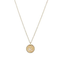 "K" Pendant with Diamonds in Gold on Chain