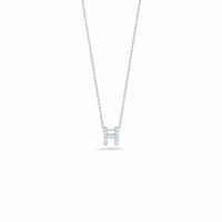 Roberto Coin 18K White Gold "H" Initial Diamond Necklace
