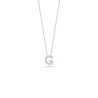 Roberto Coin 18K White Gold "G" Initial Diamond Necklace