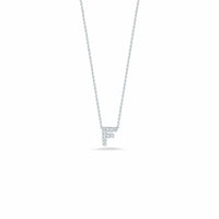 Roberto Coin 18K White Gold "F" Initial Diamond Necklace