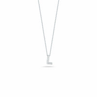 Roberto Coin 18K White Gold "L" Initial Diamond Necklace