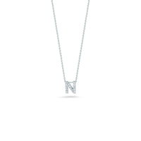 Roberto Coin 18K White Gold "N" Initial Diamond Necklace