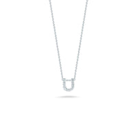 Roberto Coin 18K White Gold "U" Initial Diamond Necklace