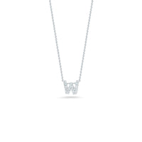 Roberto Coin 18K White Gold "W" Initial Diamond Necklace